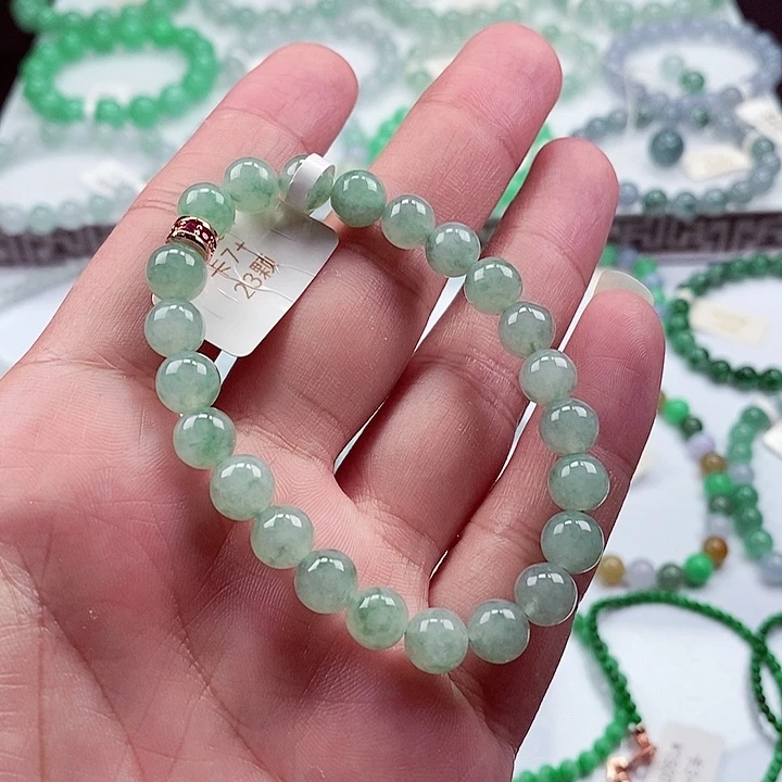 翡翠手链未镶嵌卡7+