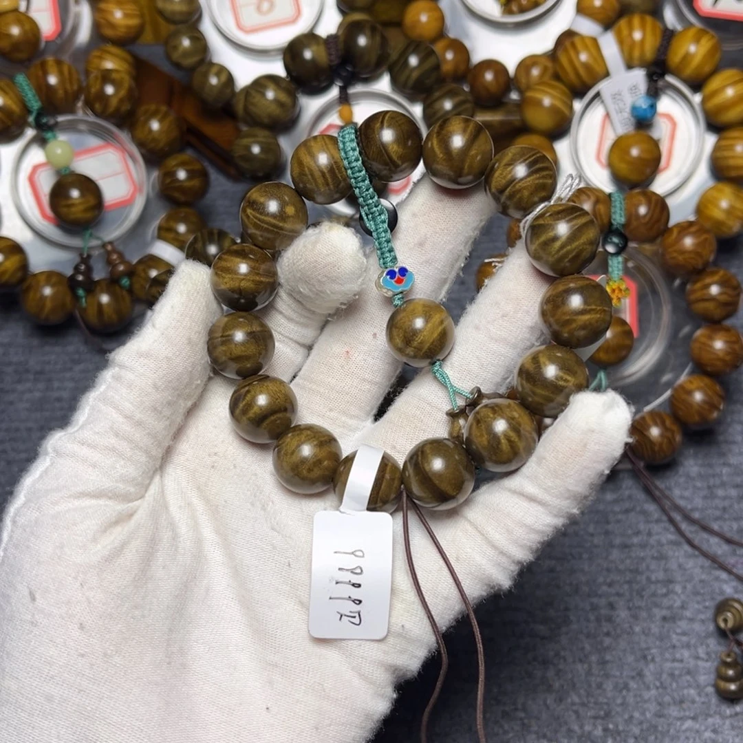 楠木（金丝楠）手串/手链阴沉绿1.5闪龙788