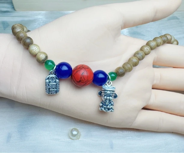 925银木质手链 银饰手串