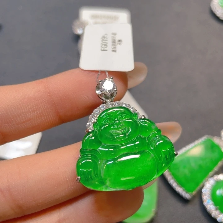 【闪购商品】翡翠银S925镶嵌颈饰翡翠