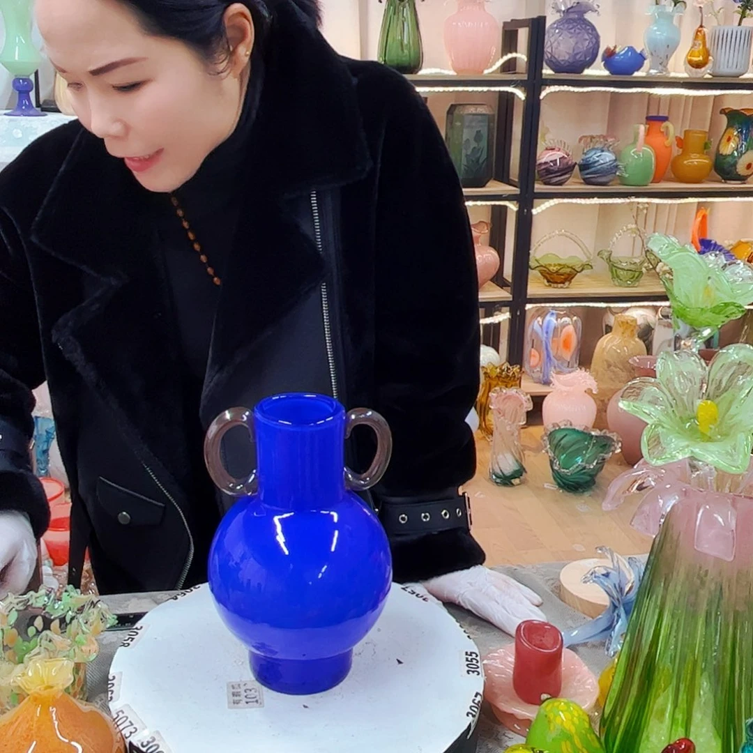复古蓝福利家悦琉璃工艺品
