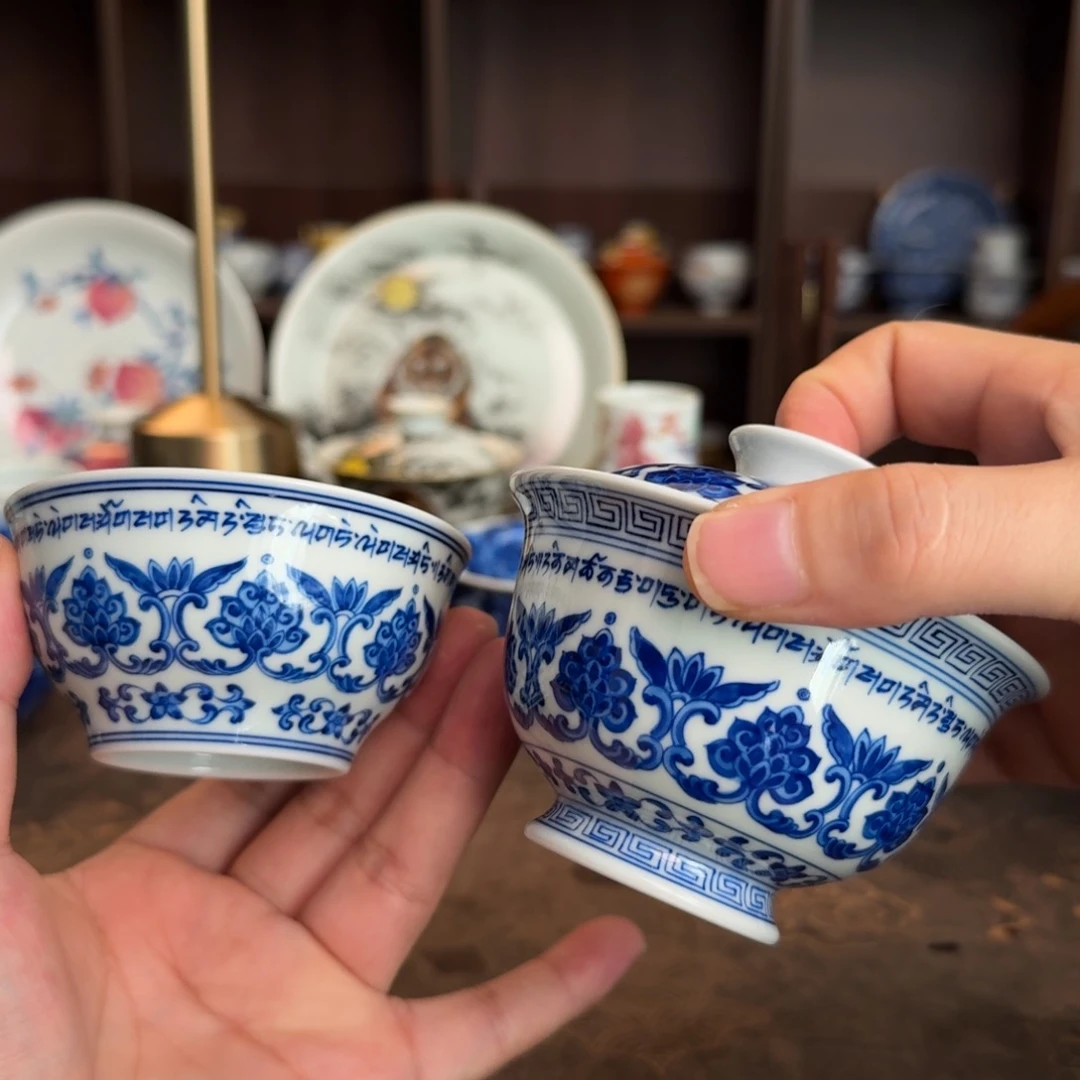 腊***二纯手工手绘陶瓷茶具两件