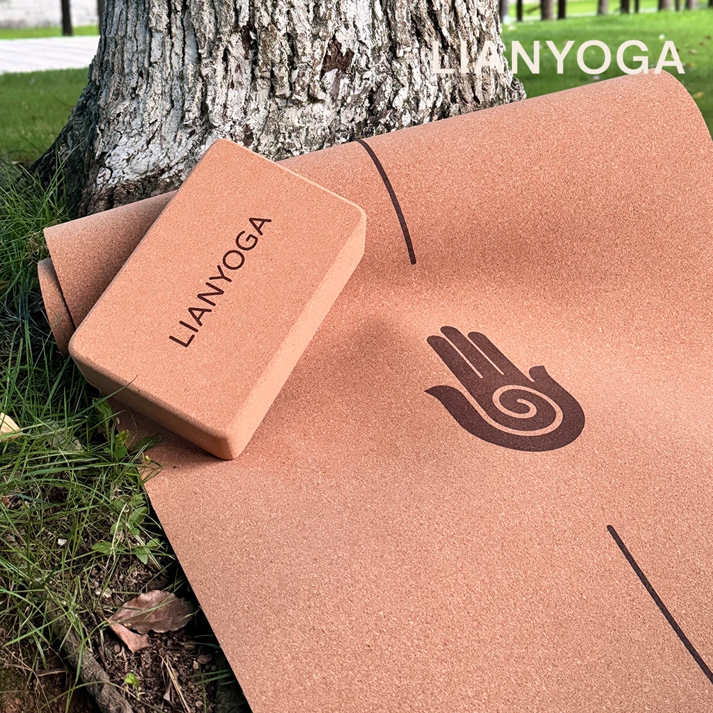 LIANYOGA.HAMSA螺旋印记5mm天然软木瑜伽垫