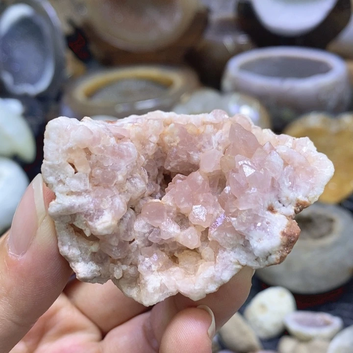 未镶嵌珠宝半成品紫晶粉晶洞