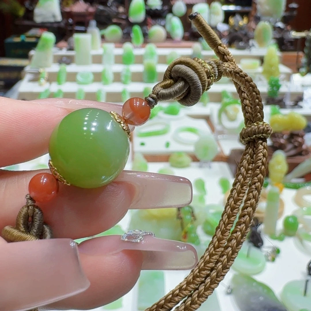 和田玉（翠青玉）未镶嵌挂件翠青卡15