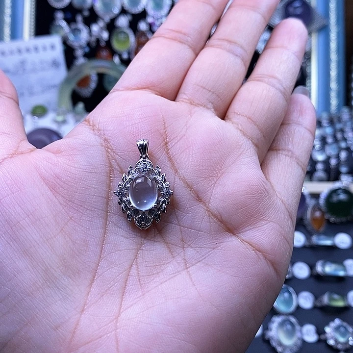 岫玉银S925镶嵌颈饰