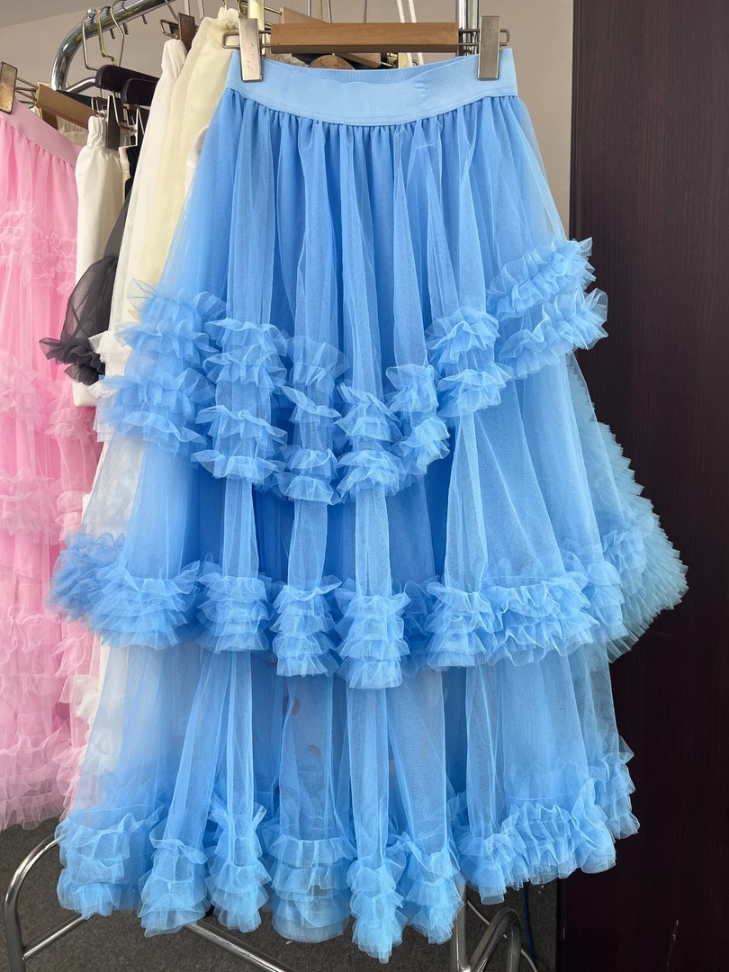 MISS CHANGE【折痕情书】13米耗料不规则多层蛋糕蓬蓬裙