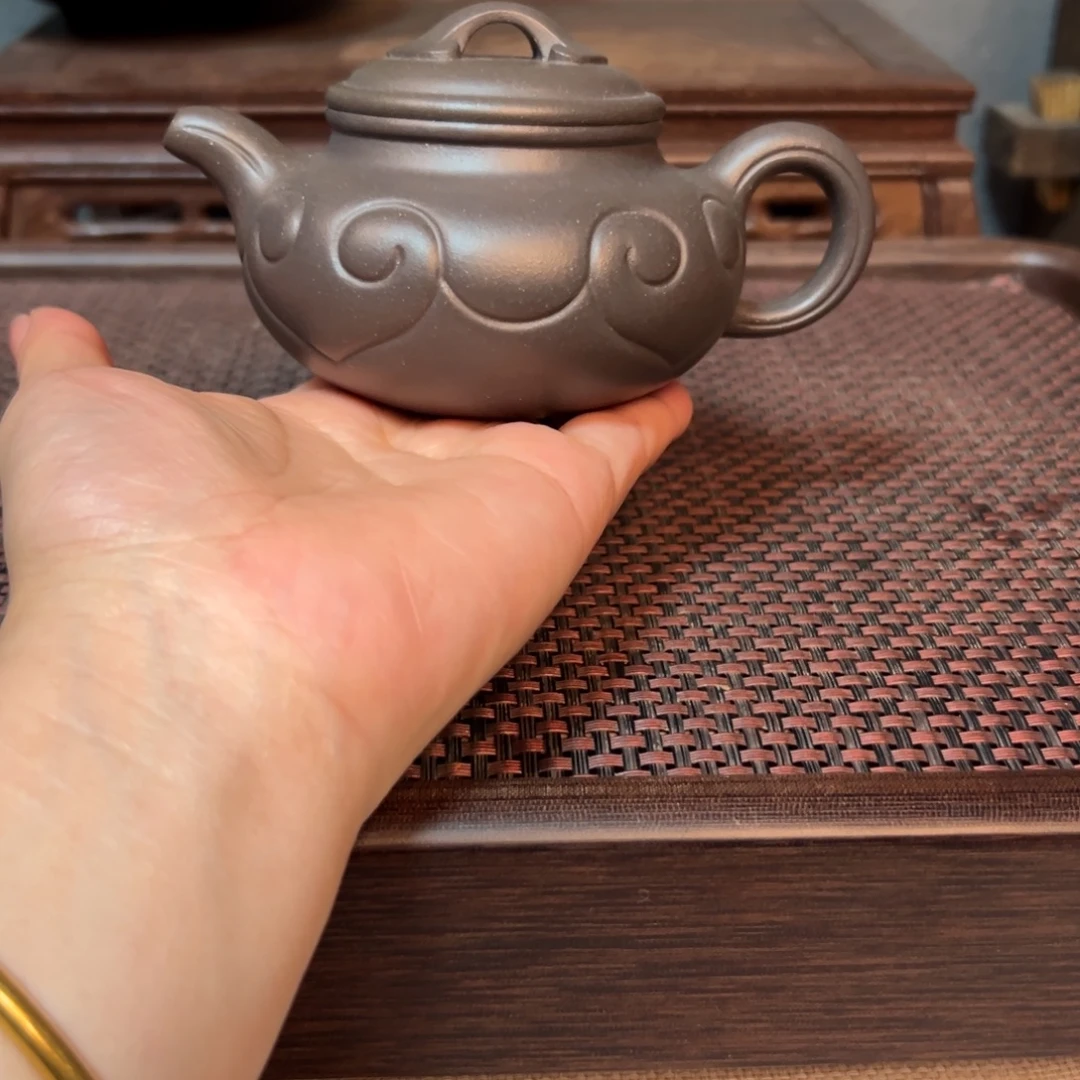 胡***头紫砂茶壶宜兴紫砂全手如意仿古