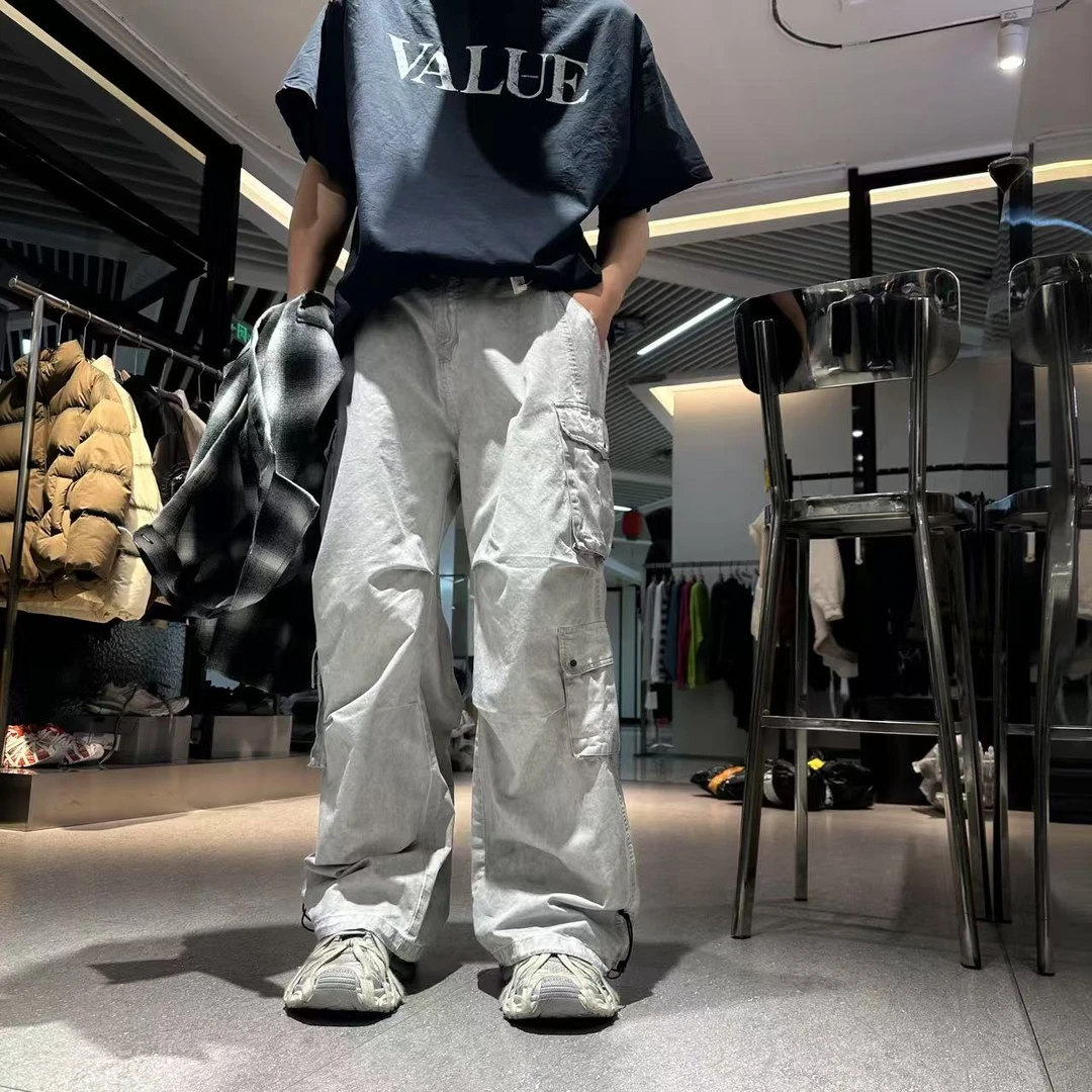 秋    新款多口袋男士宽松工装裤