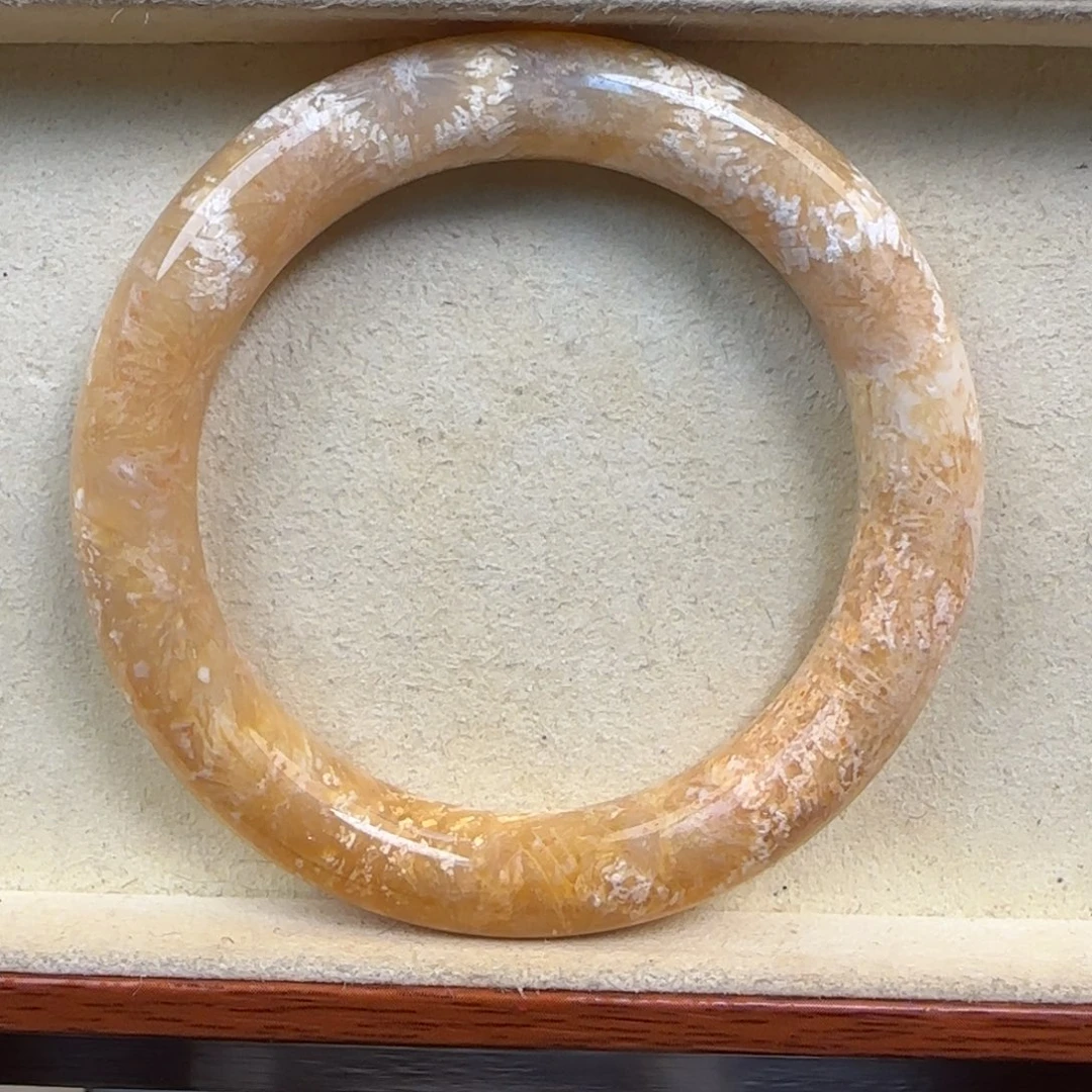 硅化珊瑚（珊瑚玉）未镶嵌手镯55-56圈