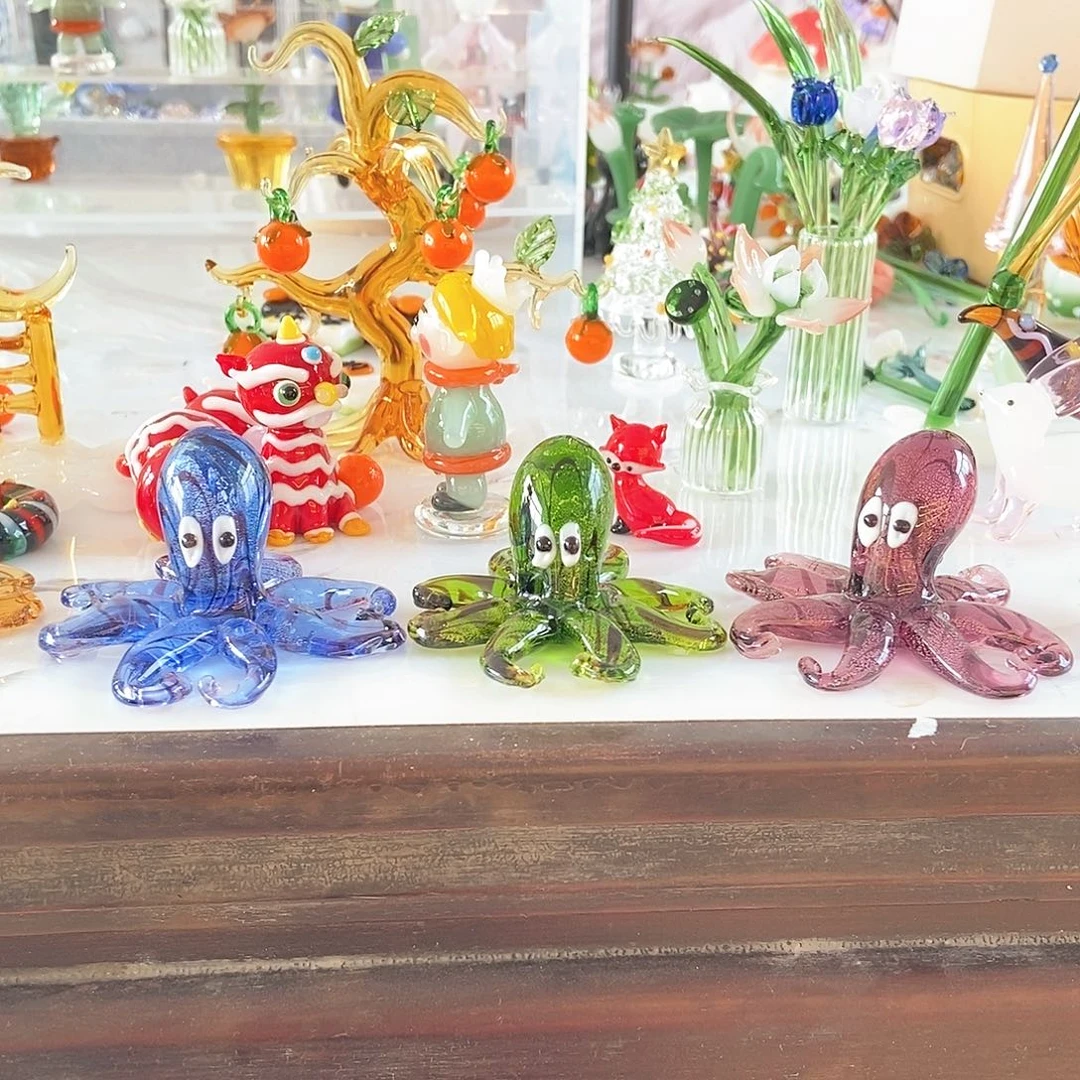 琉璃手工艺品X章鱼三只