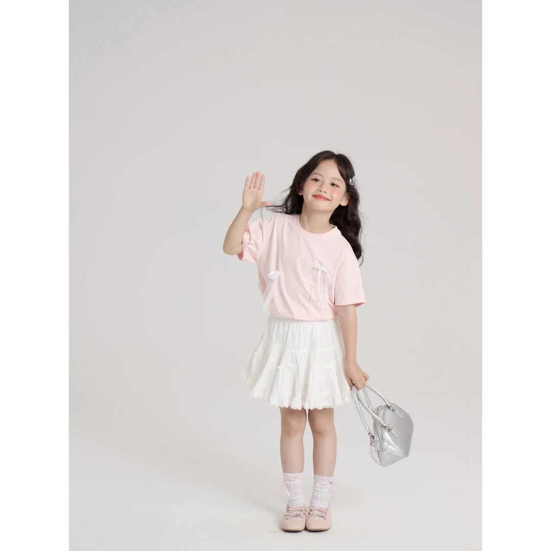【小马宝莉】儿童夏季立体蝴蝶结花边女童短裙-26782