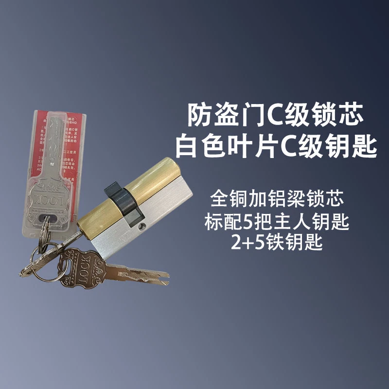 （拍一发五）防盗门新型叶片超C级叶片锁芯通用型防盗门工程锁芯
