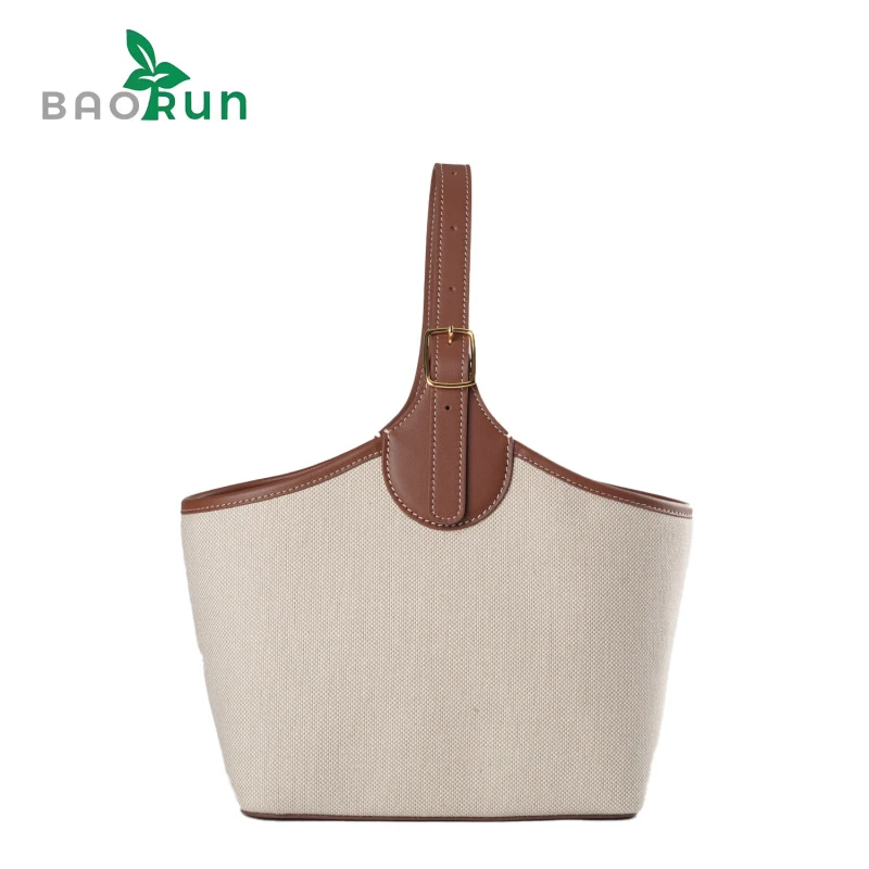 【帆布拼皮手提袋】经典女包日常休闲帆布拼皮手提袋