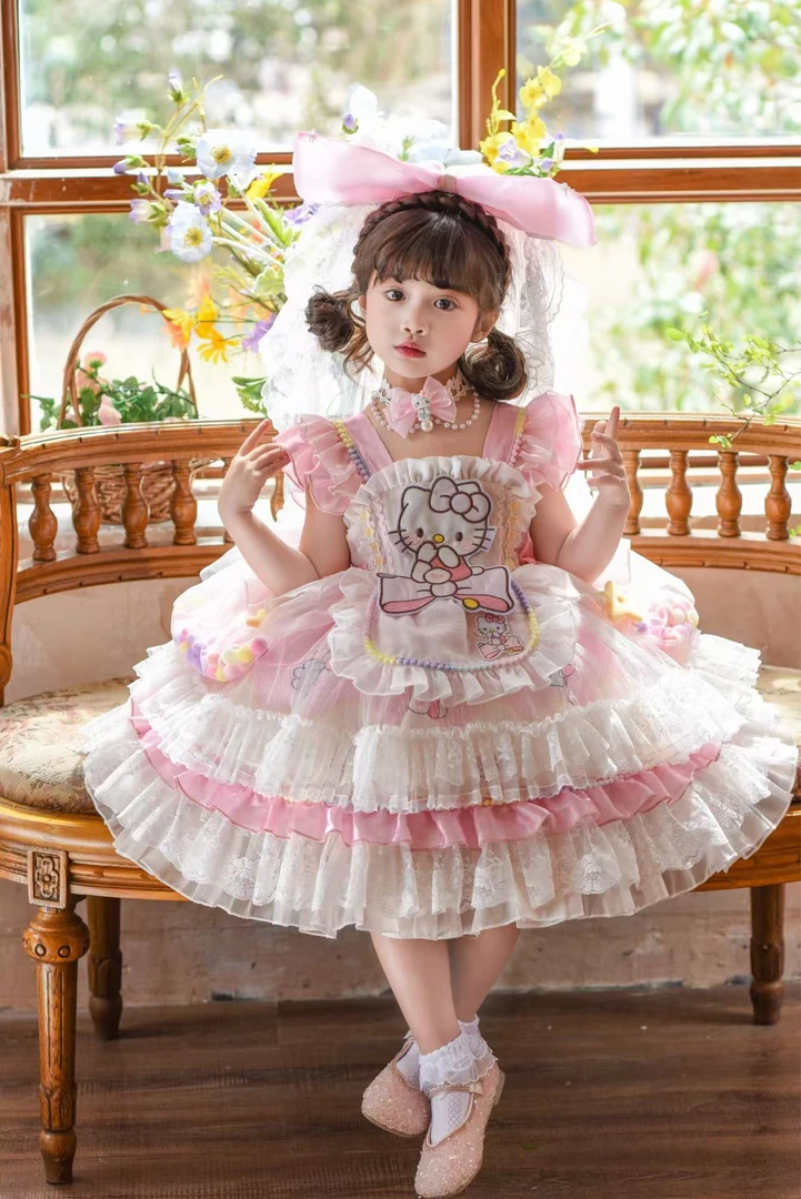 【SOPHIES苏菲亚公主裙】中小童高定蛋糕裙礼服粉红Kitty