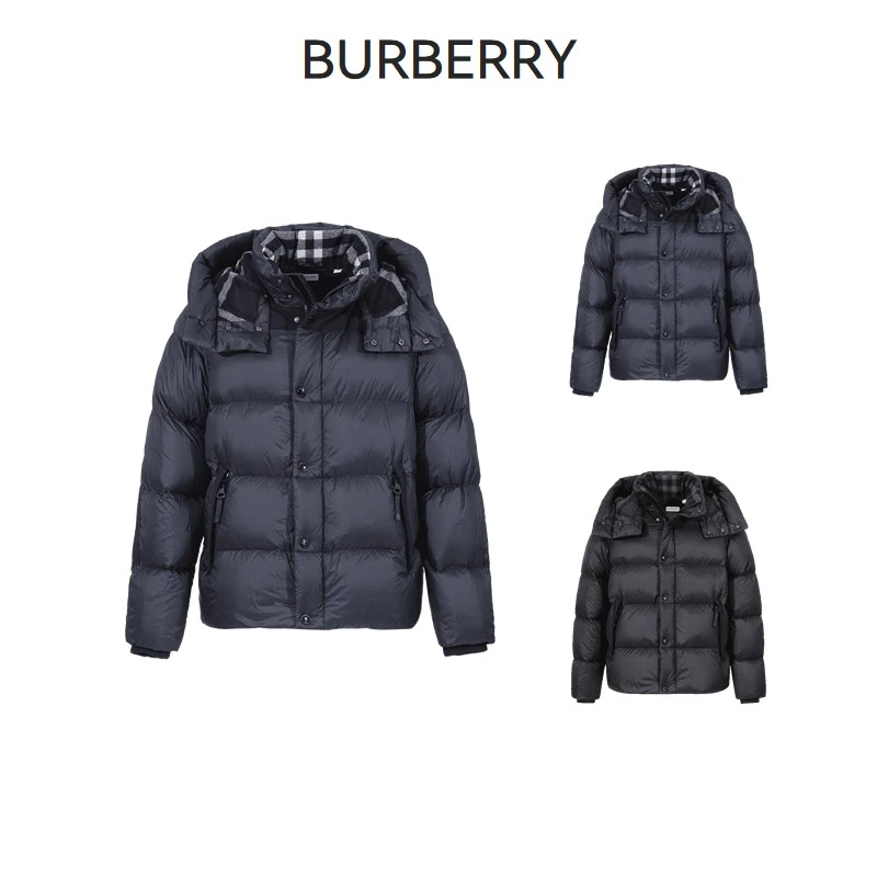未使用 BURBERRY/博柏利 男士可拆卸衣袖连帽羽绒服马甲80963811