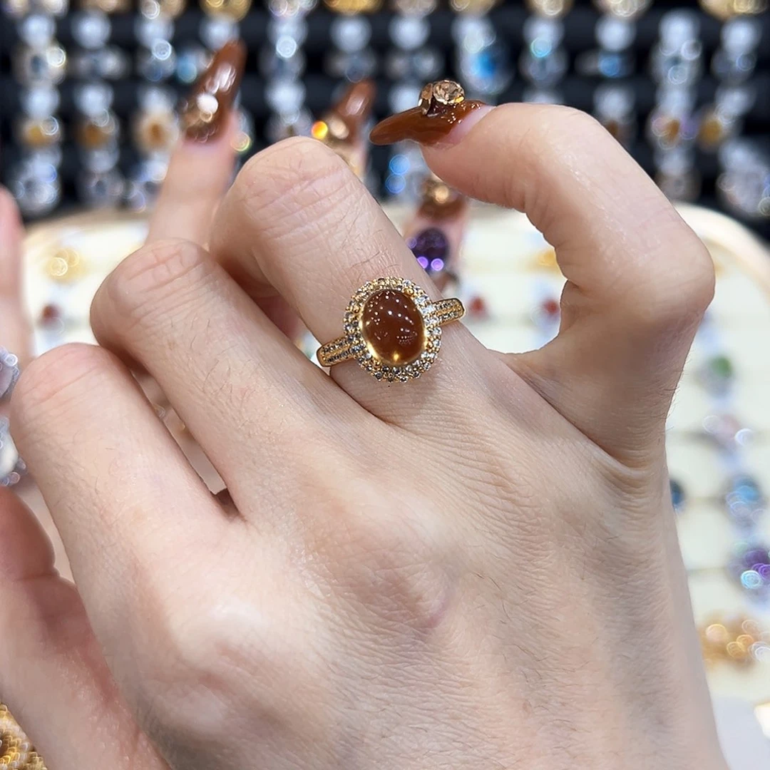 水晶金色拖不保色介意慎拍银托不掉色银S925镶嵌