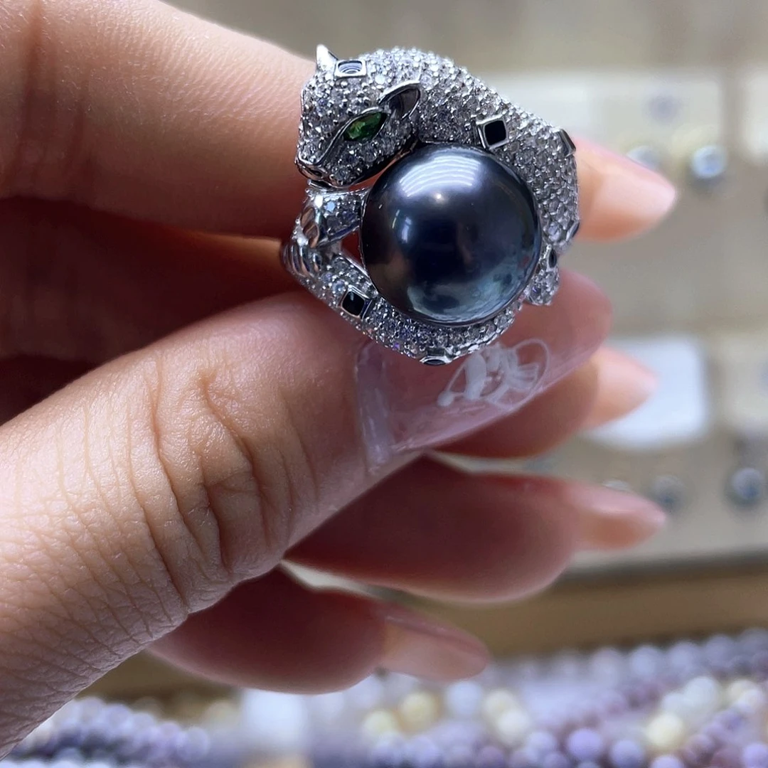 海水珍珠戒指银S925镶嵌