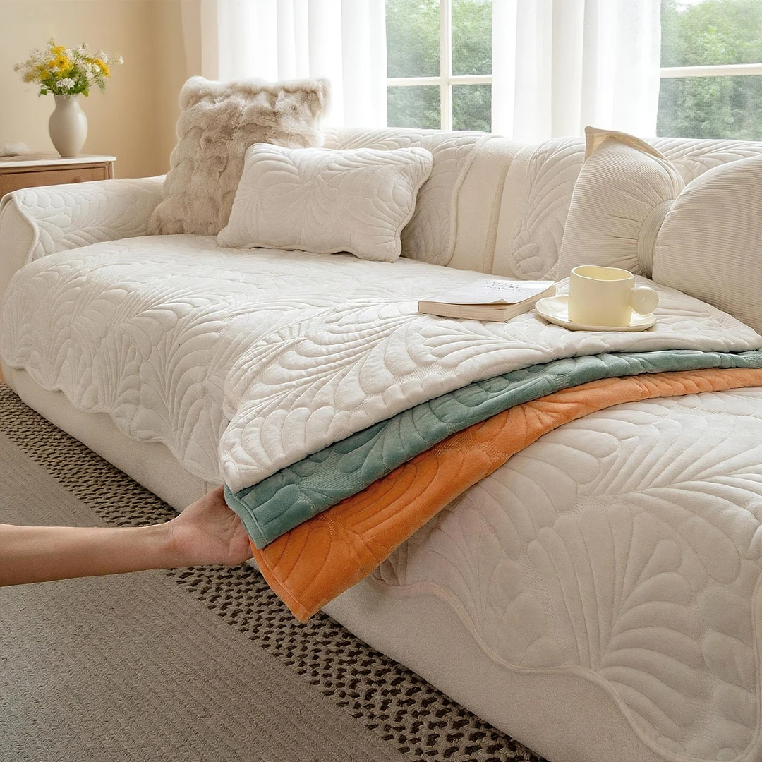 虹原风尚奶油风加厚沙发垫冬季2025新款牛奶绒皮沙发固定防滑坐垫