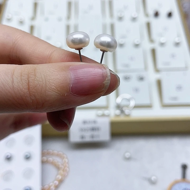 淡水珍珠耳饰银S925镶嵌胖***呀