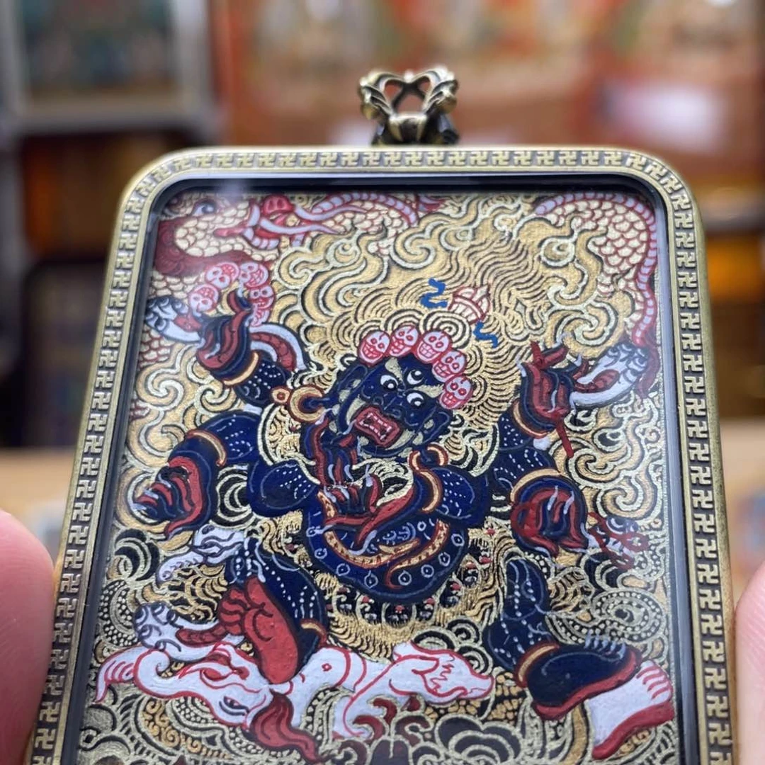 爱***兔吊坠热贡纯手绘唐卡大黑天