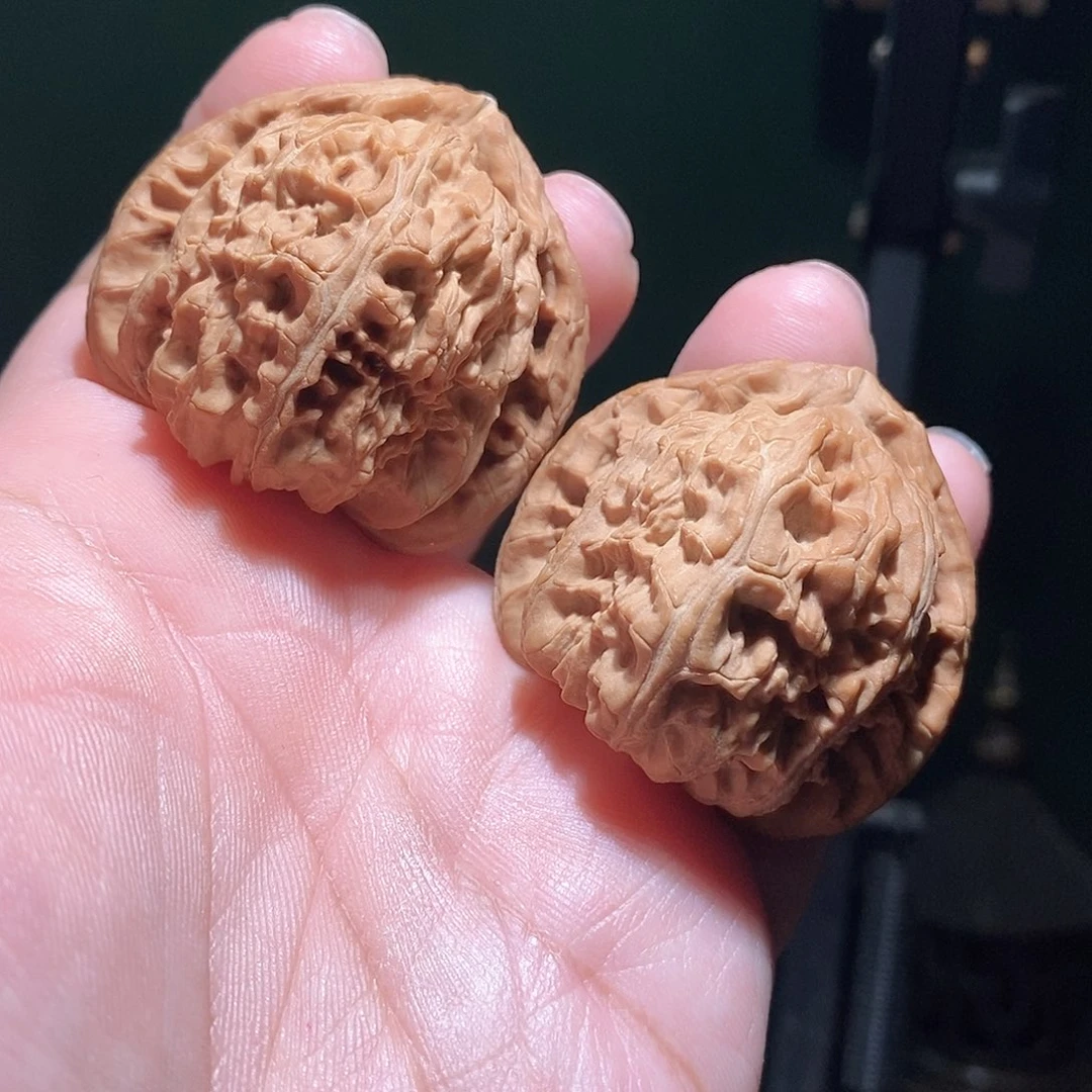 文玩核桃把件43三角白全品