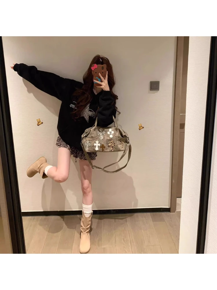 美式复古印花重磅加绒连帽卫衣女2025新款秋冬宽松百搭慵懒风外套