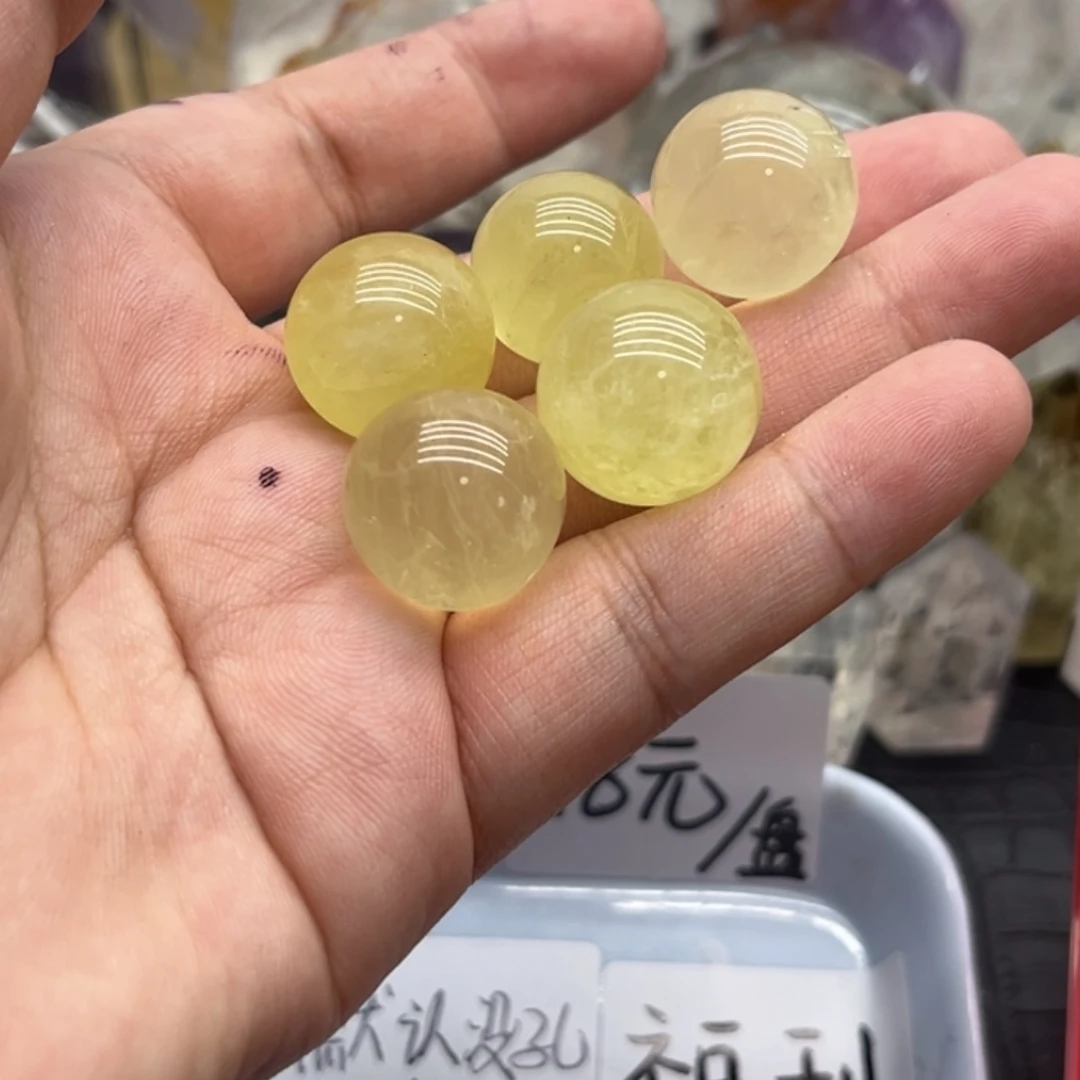 珠宝半成品未镶嵌水晶75 黄水晶球20mm