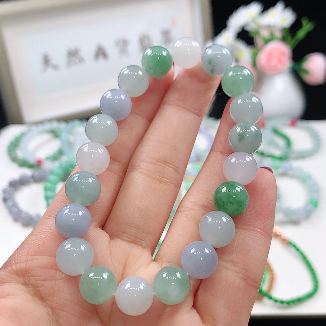 翡翠未镶嵌手链9.8mm