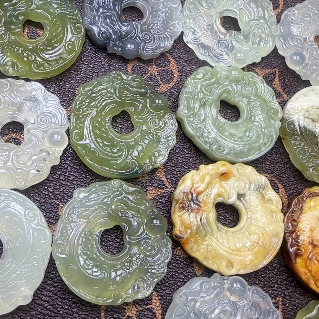 蛇纹石玉未镶嵌岫玉挂坠饰品diy