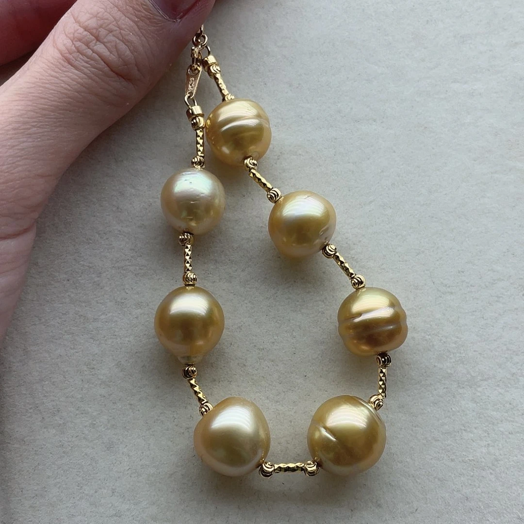 银S925镶嵌手链68海水珍珠