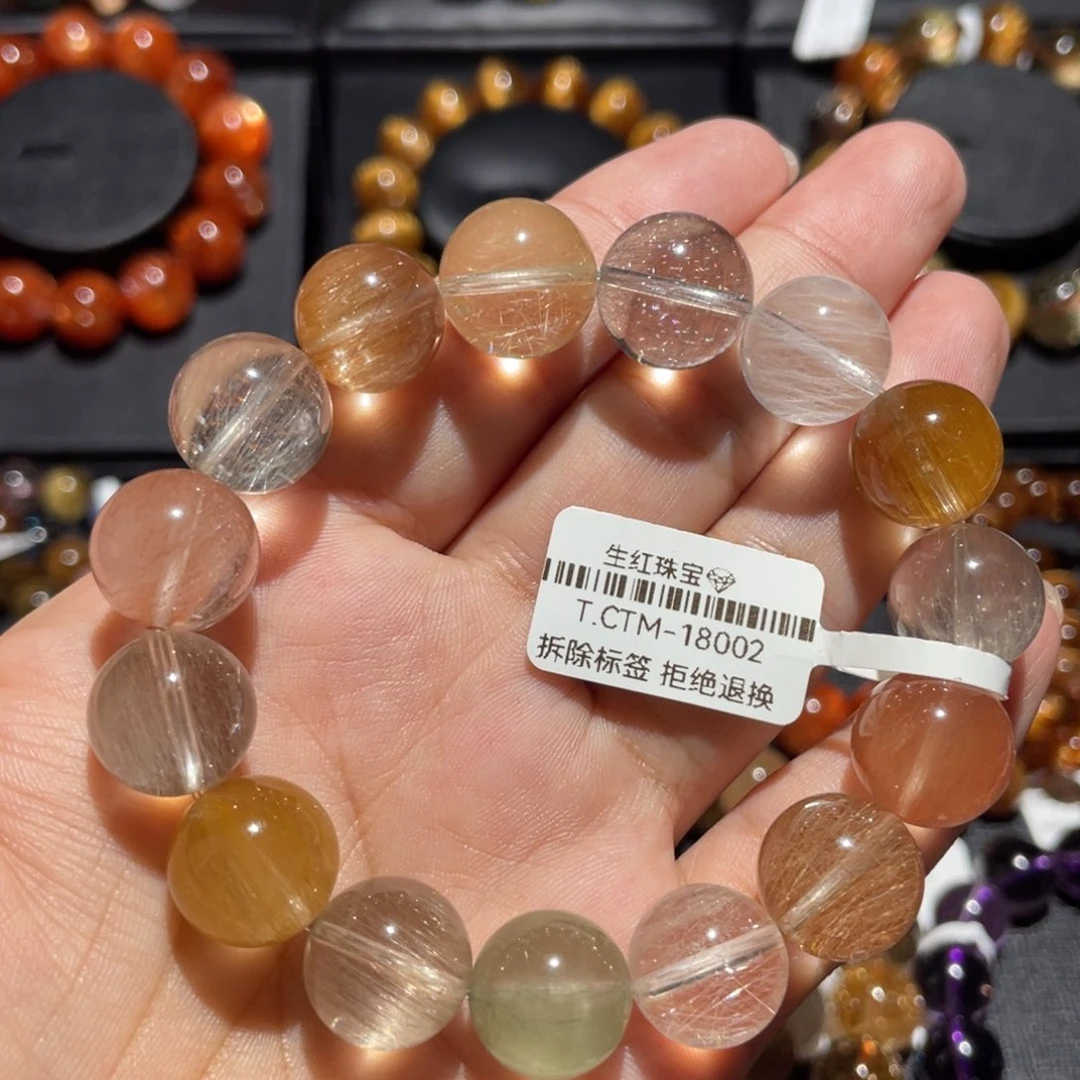 水晶手链未镶嵌彩兔毛13mm左右