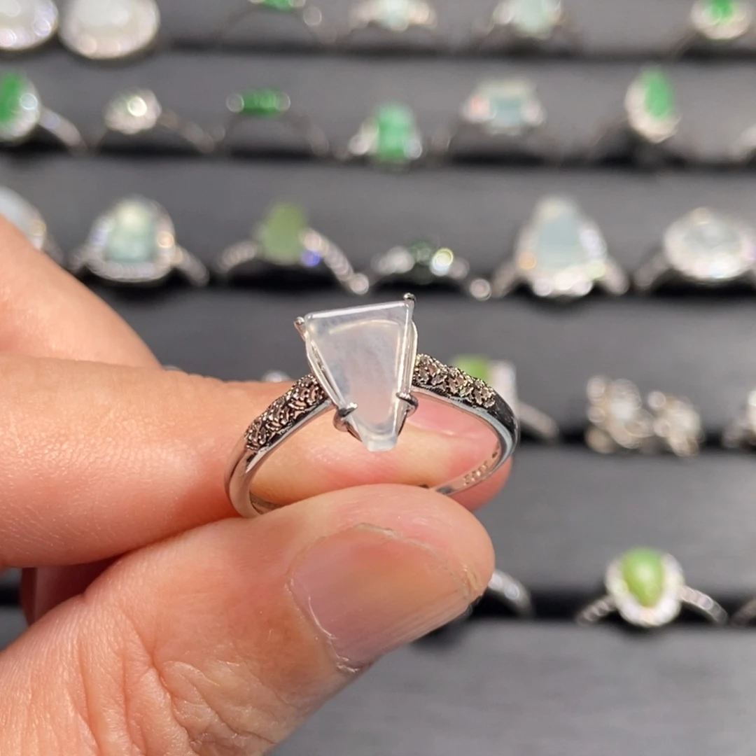 翡翠银S925镶嵌戒指