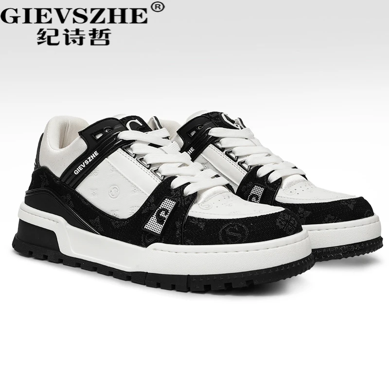 纪诗哲男士真皮厚底增高板鞋秋冬新款轻奢高端潮流男鞋子休闲板鞋