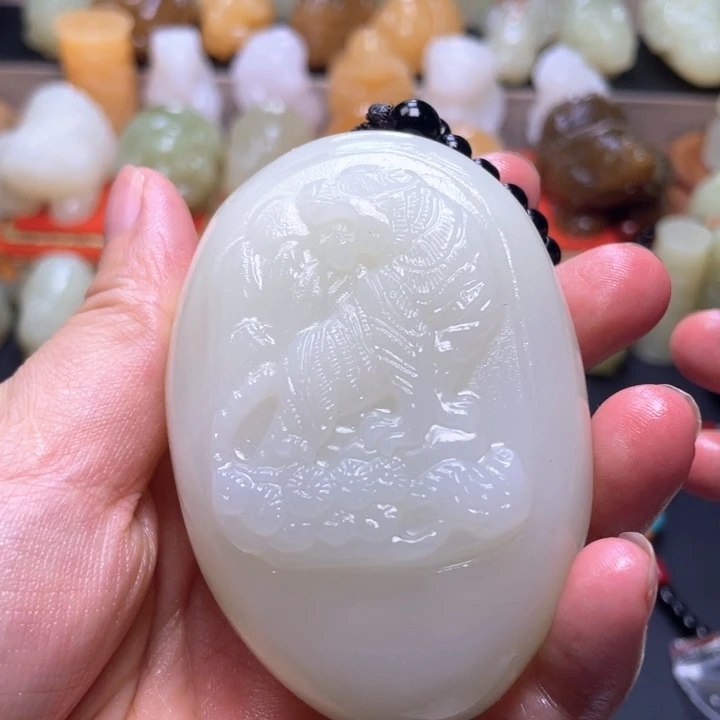 石材方解石手把件