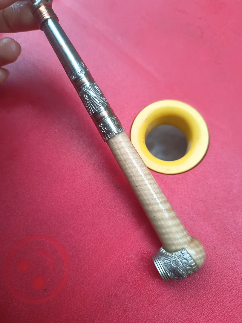 工艺品乌木烟杆型号11号长18公分皮烟款