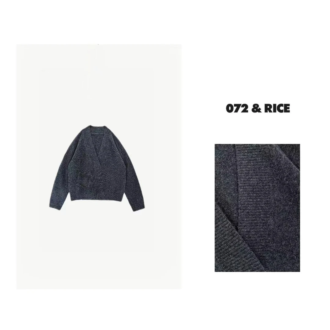 072 & RICE【全智娴】秋季休闲V领长袖针织衫 A1011 618FF