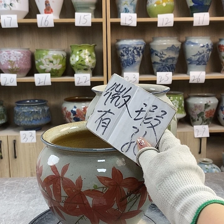 缸2xc景德镇陶瓷花盆