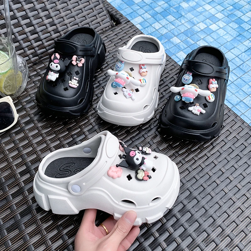 女童包头外穿软底休闲洞洞鞋2025夏季卡通凉拖儿童厚底防滑沙滩鞋