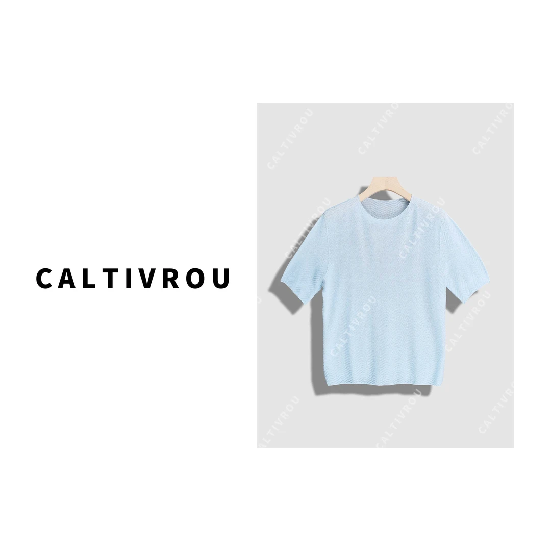 Caltivrou时尚百搭圆领柔软舒适短袖针织T恤-Y17276