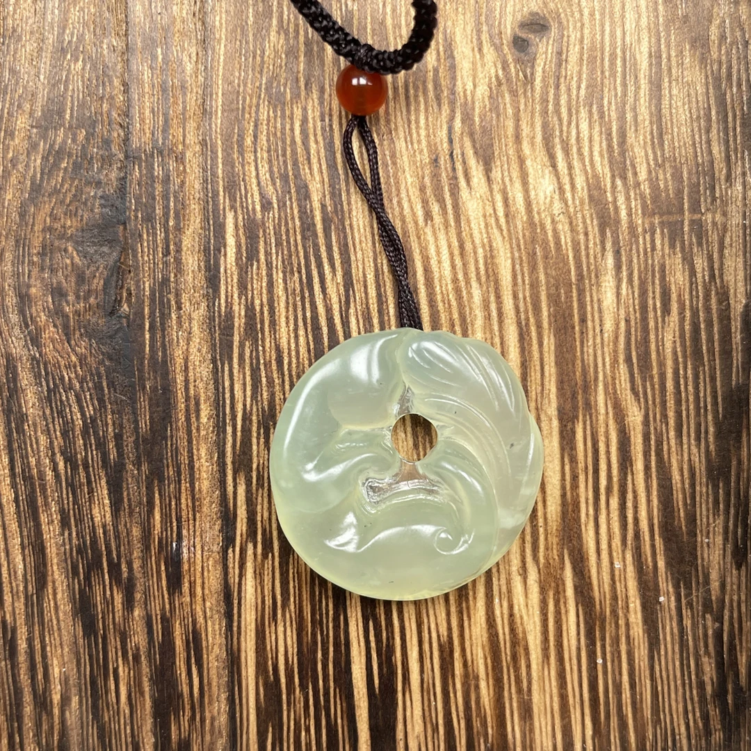 岫玉吊坠挂件平安扣玉石玉佩男女款高档