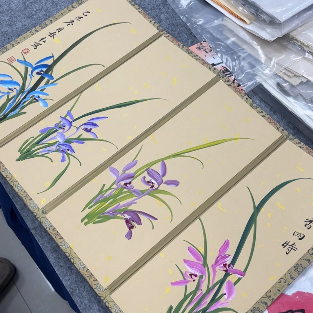 国画纯手绘无边框作品