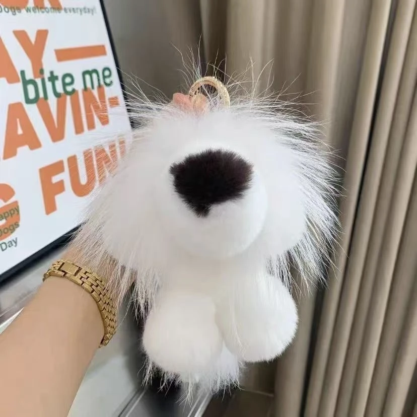 【新款狮子王】可爱獭兔毛狮子汽车包包钥匙扣毛绒小狮子挂件