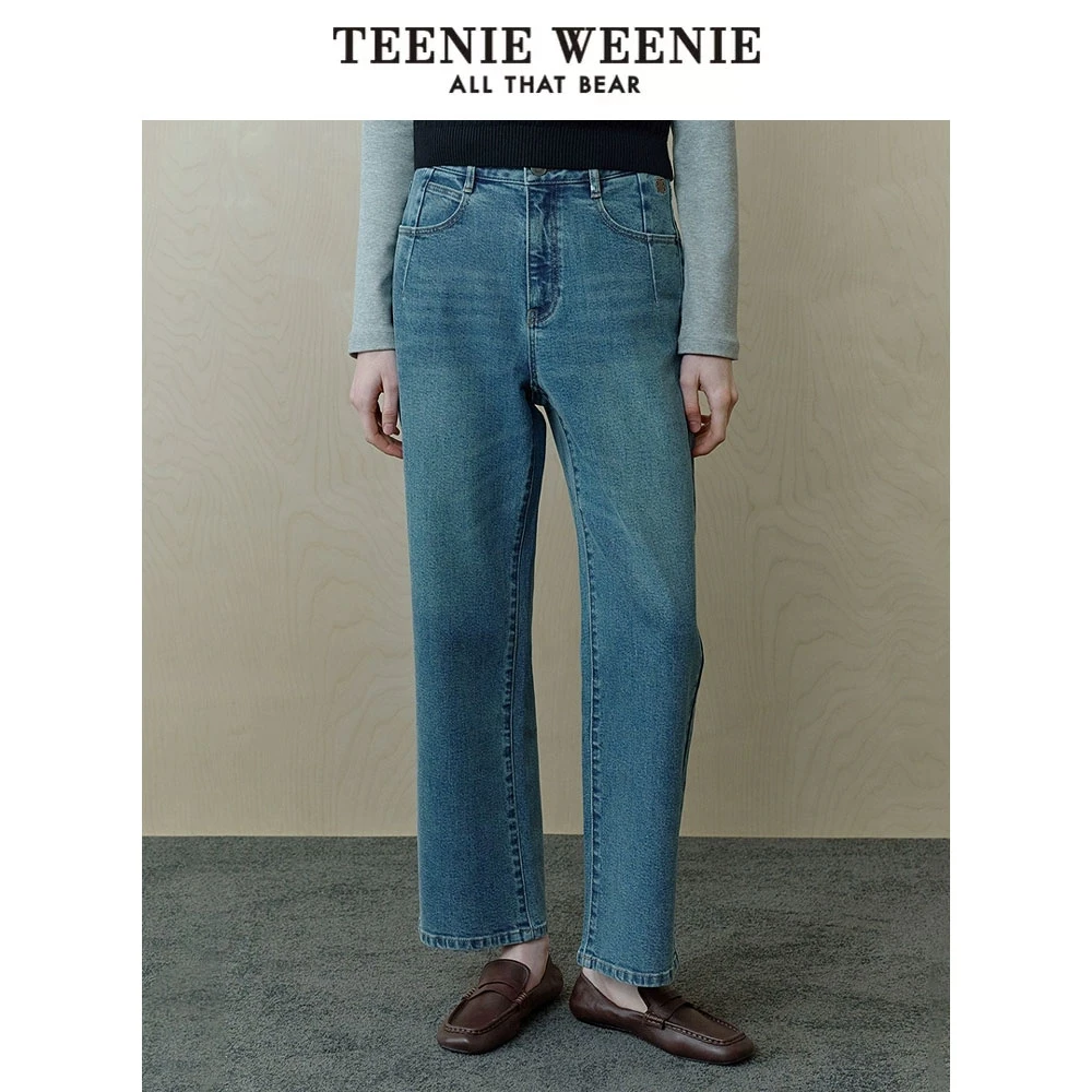 *【商场同款新品】TeenieWeenie小熊牛仔裤25简约直筒裤TTTJ251204W