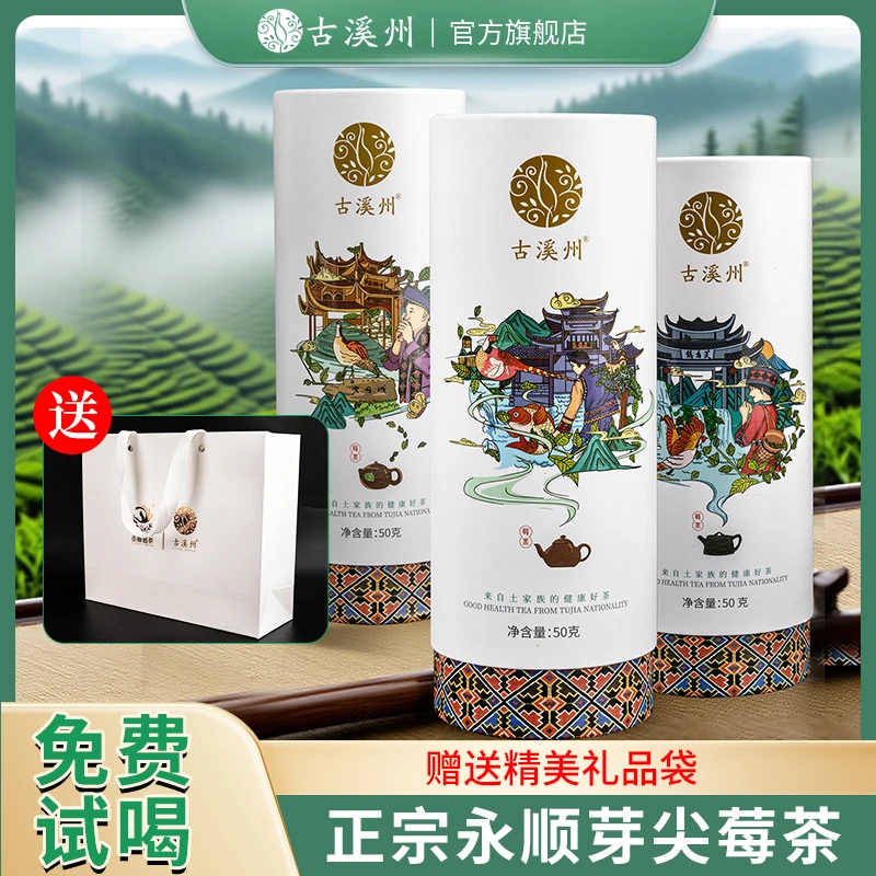 【拍一发五】永顺莓茶50克*3罐特级高山芽尖茶新茶礼盒装送长辈好礼