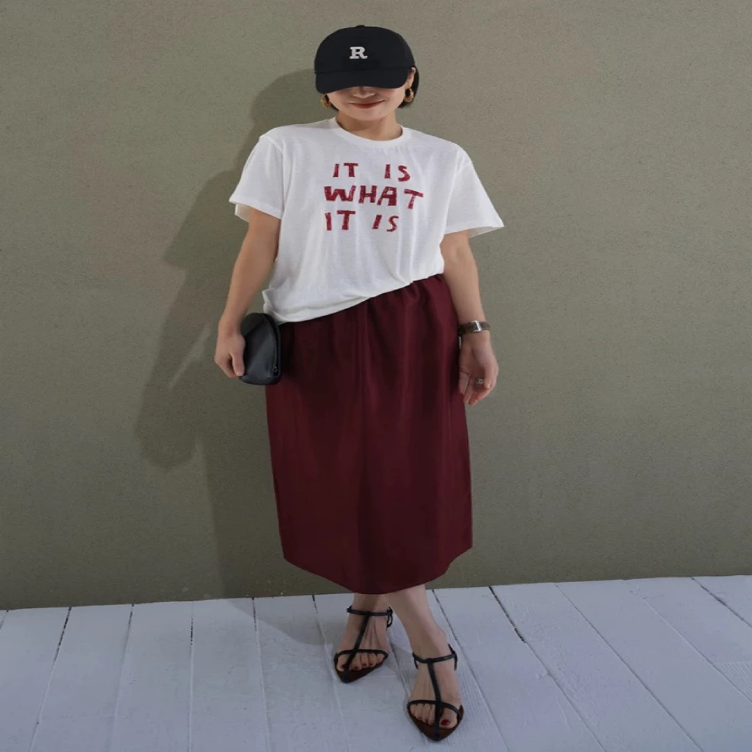 糯米针织半身裙女小个子秋冬穿搭一米五显高a字裙中长款开叉裙子