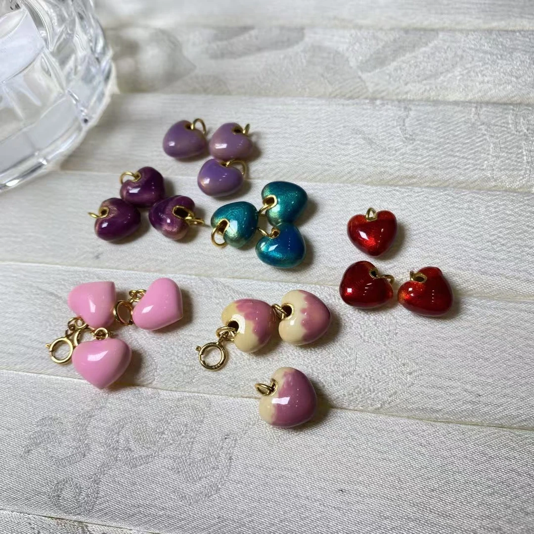 925银银制品 【逍遥】五彩小爱心吊坠*2908/0606/多样性发/1件