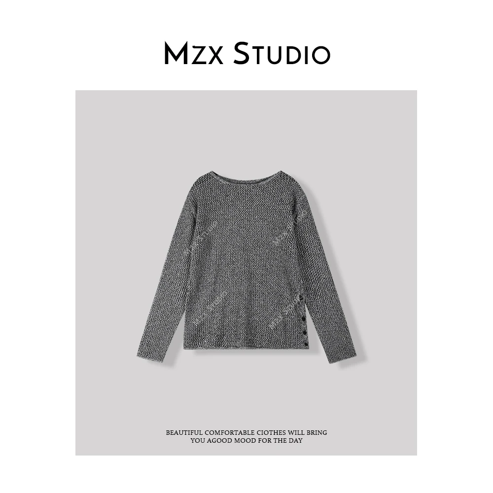 MZX 春季小众设计感圆领长袖上衣SY3616-M