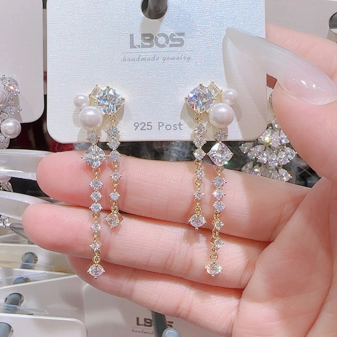 锆石铜合金925银耳环