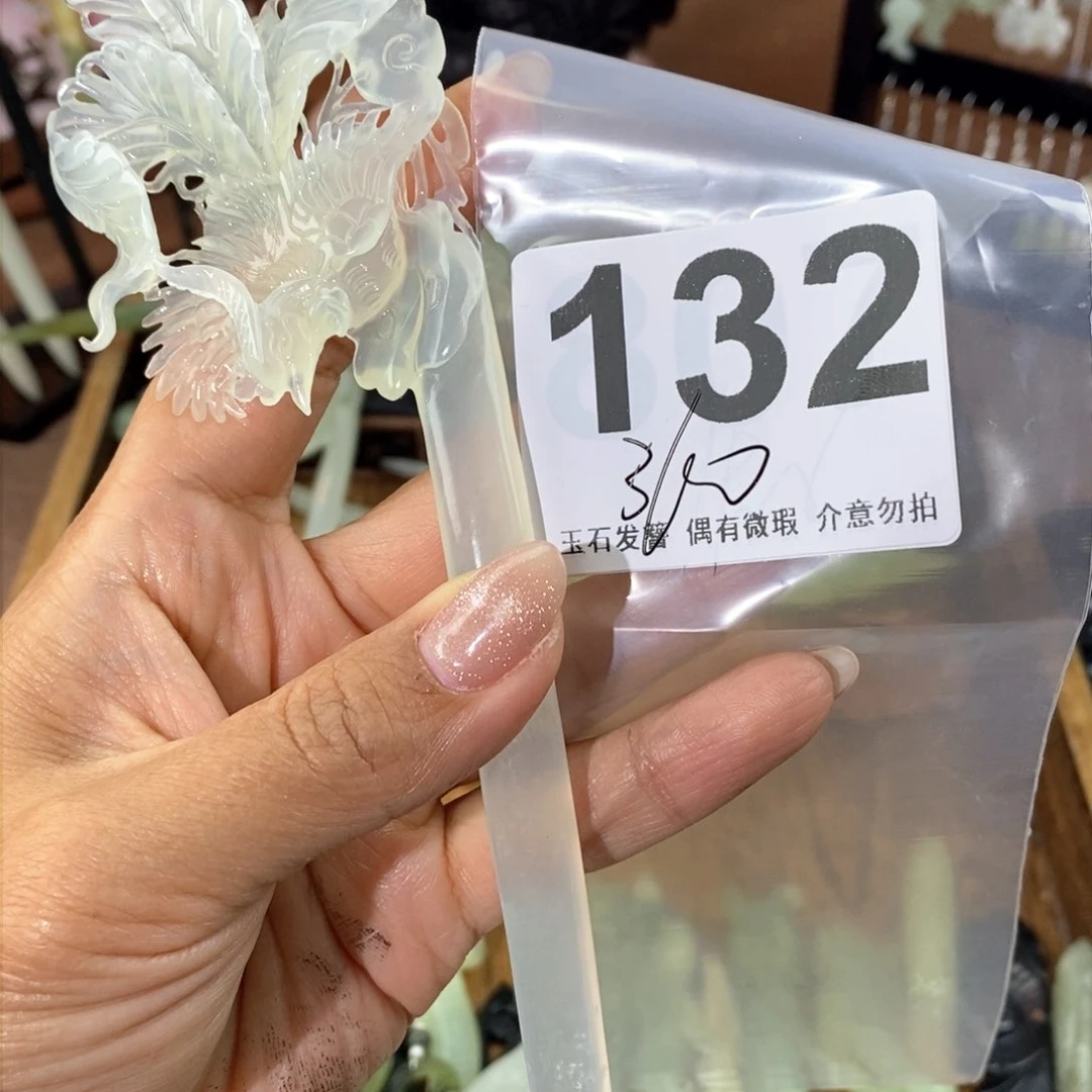 蛇纹石玉发饰未镶嵌a****r